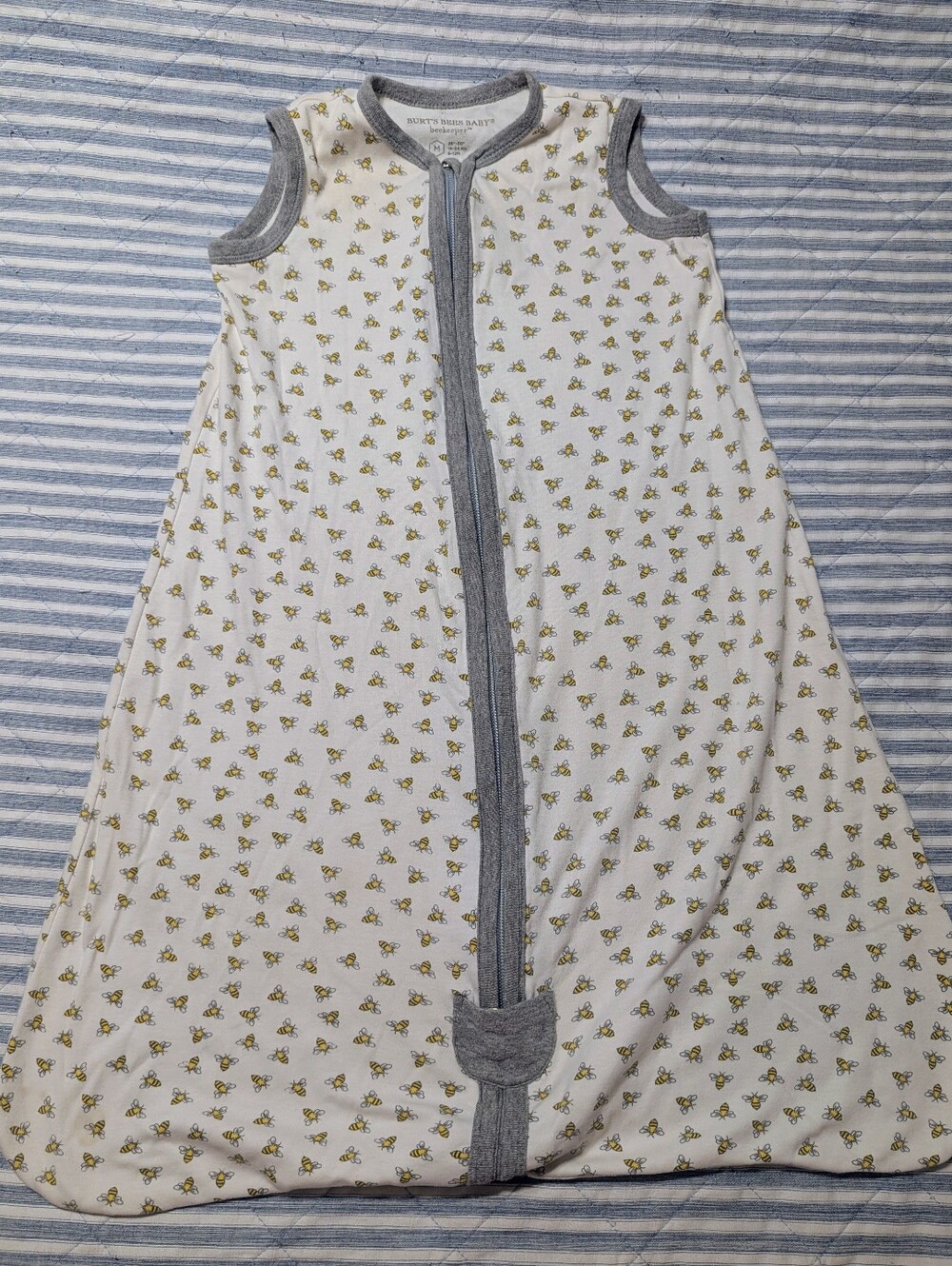 Burt's Bees Baby 100% Organic Cotton Sleepsack Bumblebee Print sz 6-12 Months
